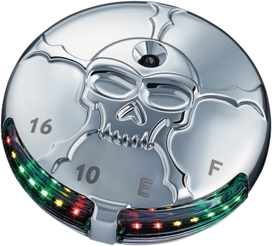 Zombie LED Fuel and Battery Gauge - Chrome