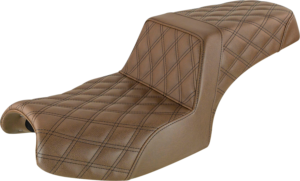 Step Up Seat - Lattice Stitched - Brown - Indian