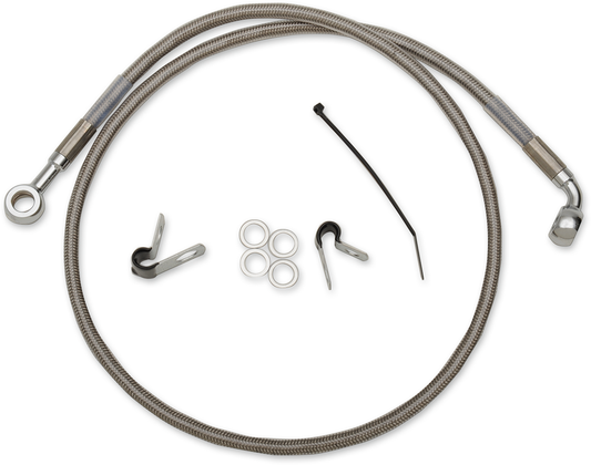 Front Brake Line XL883 04-10 Clear-Coated Stainless Steel
