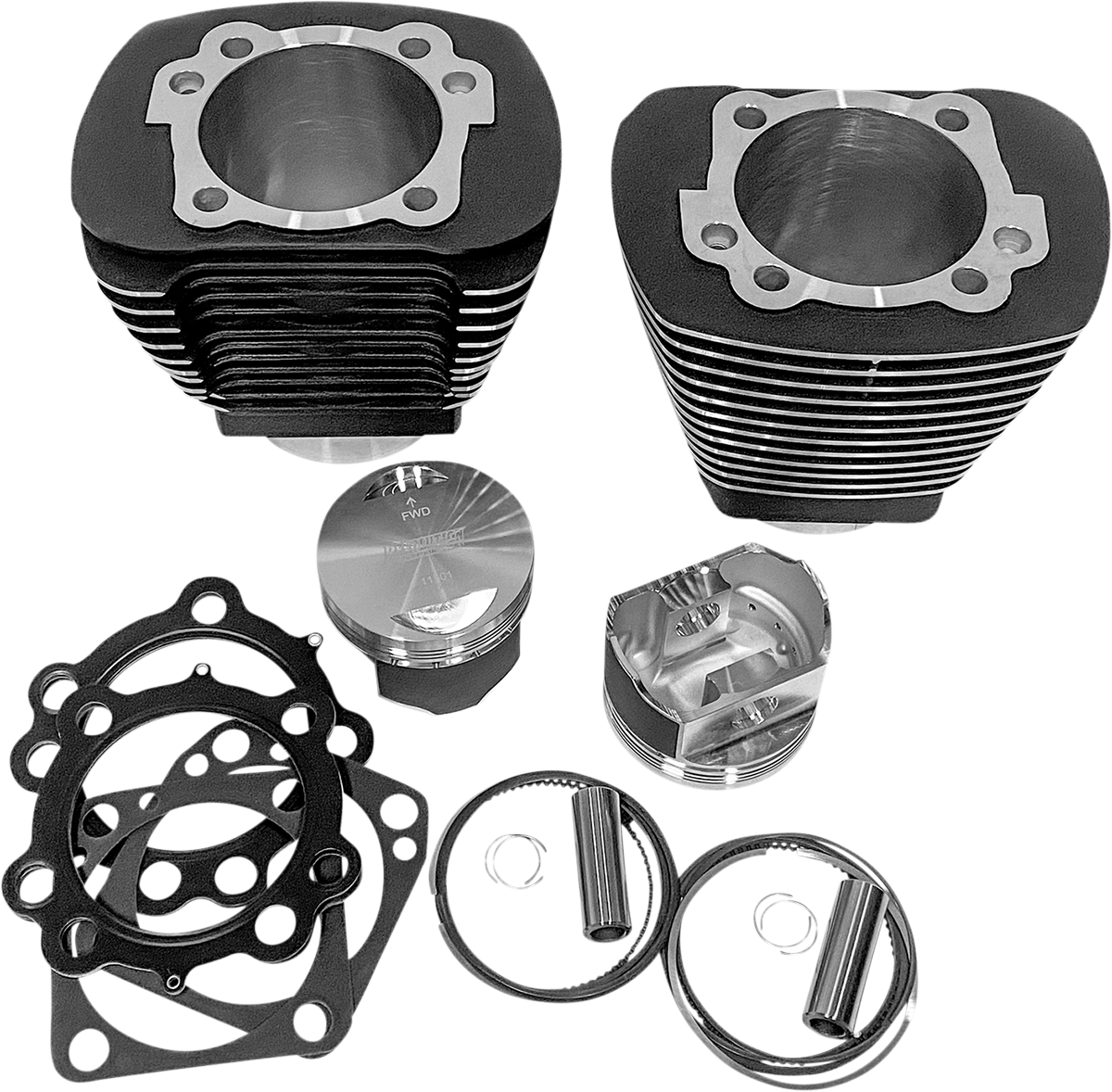 Cylinder Kit - 85" - Black with Highlighted Fins