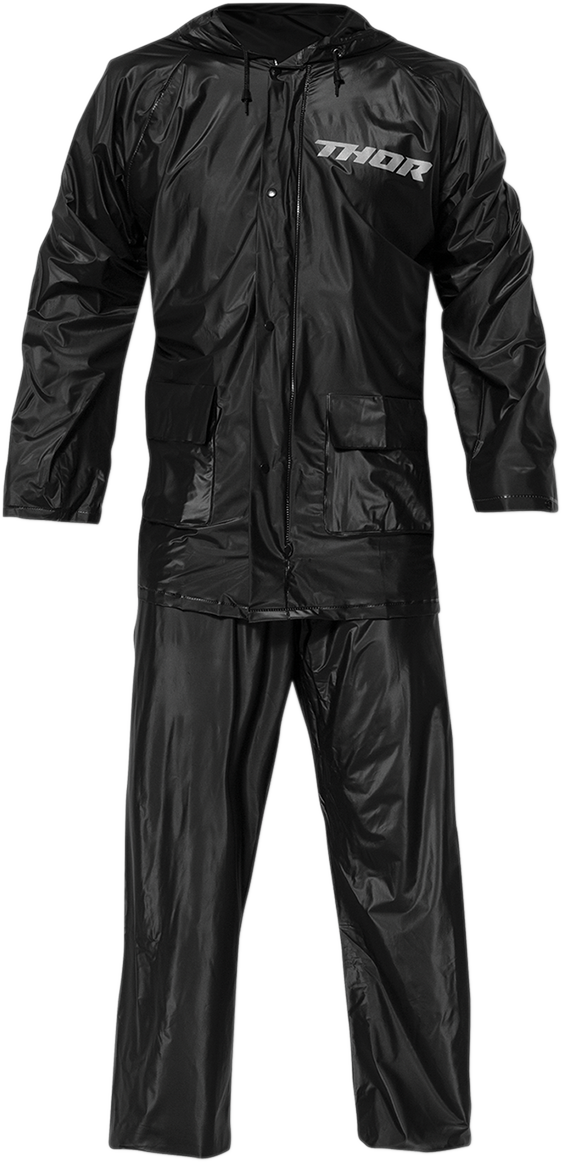 PVC Rainsuit - Black - Large