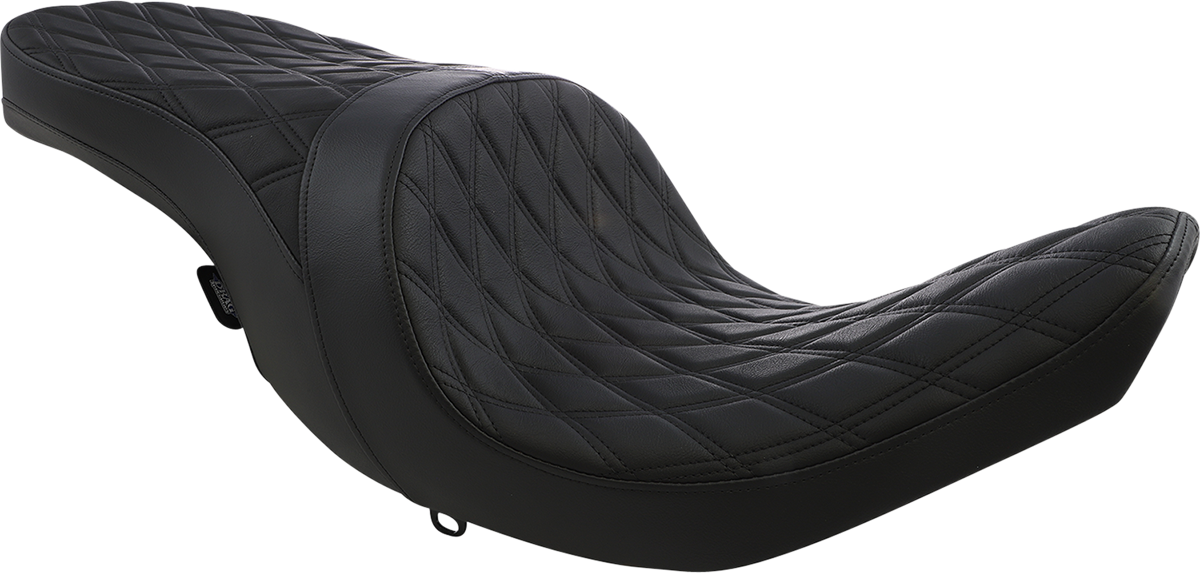 Low Profile Touring Seat - Double Diamond - Black - Vinyl