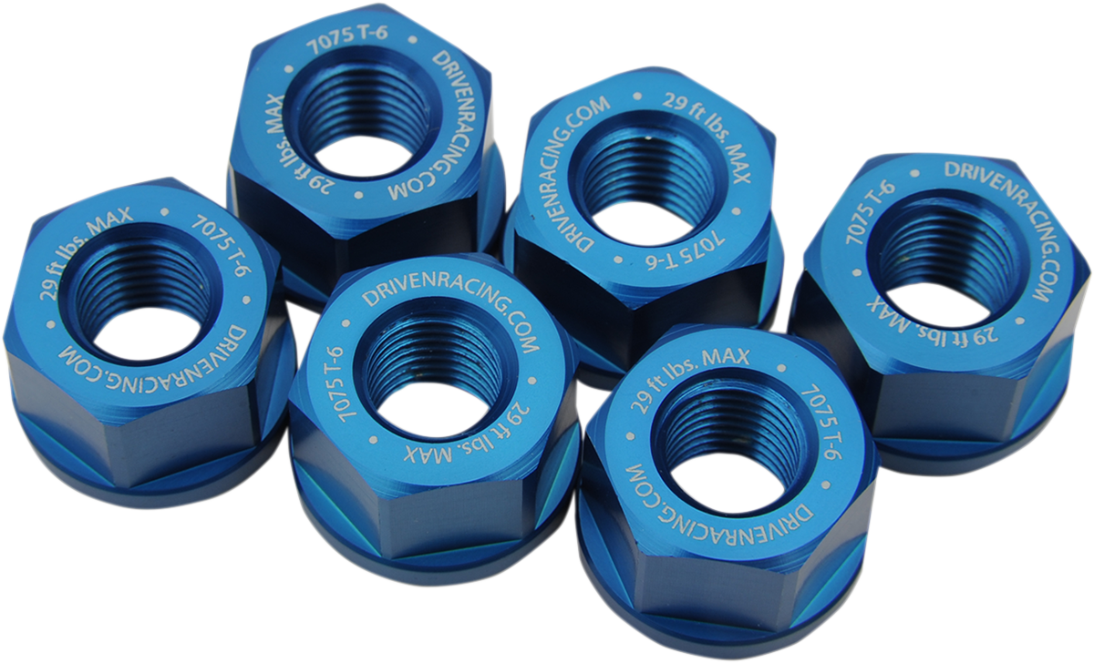 Aluminum Sprocket Nuts - Blue - 10 mm