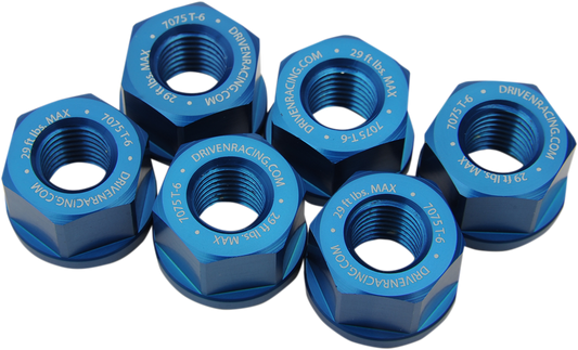 Aluminum Sprocket Nuts - Blue - 10 mm