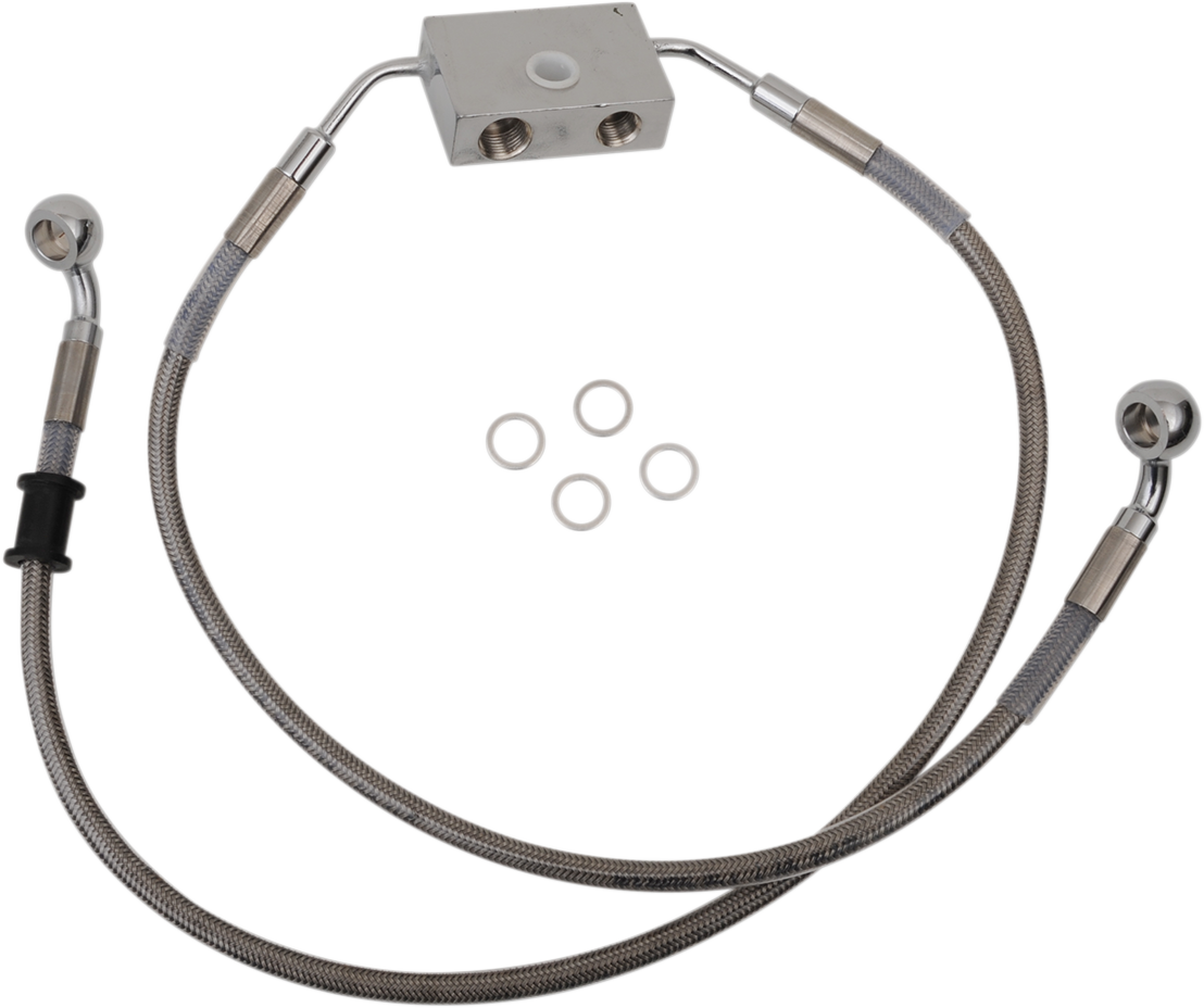 Brake Line - Front - +4" - Stainless Steel - XL