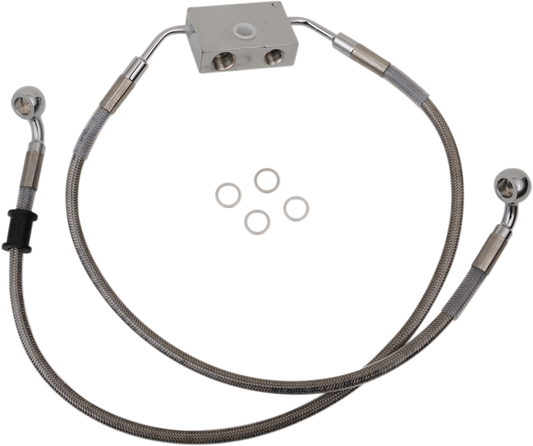 Brake Line - Front - +4" - Stainless Steel - XL