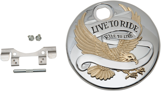 Live to Ride Console Door - Chrome with Gold