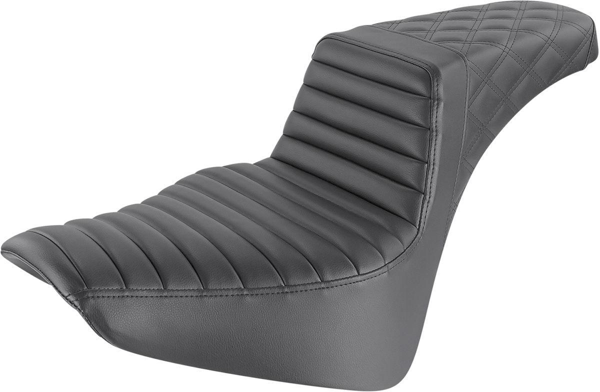 Step Up Seat - Tuck and Roll/Lattice Stitched - Black