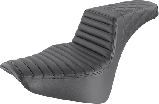 Step Up Seat - Tuck and Roll/Lattice Stitched - Black