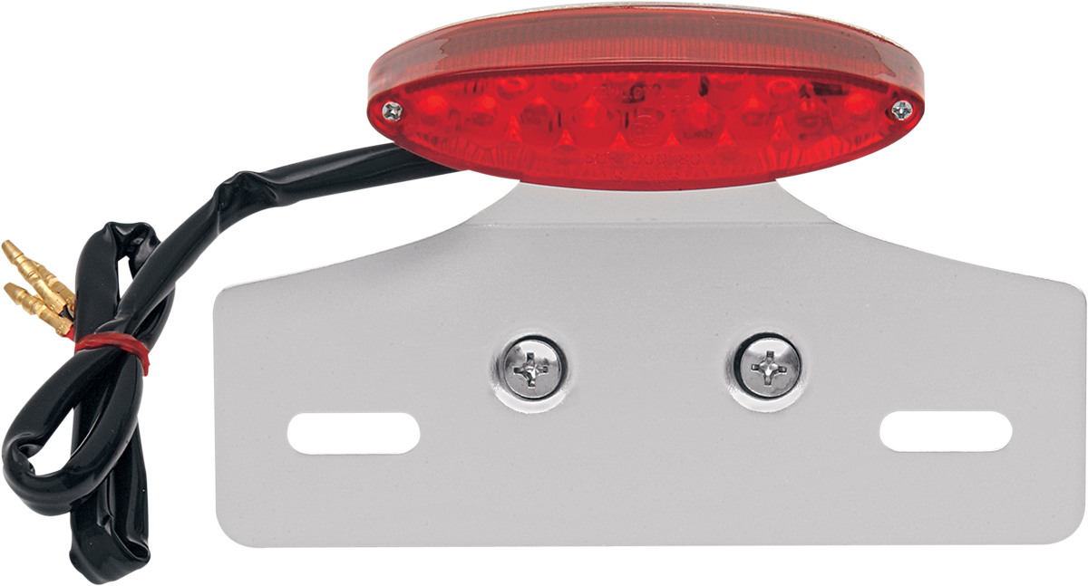 Taillight/License Plate Mount - Cat Eye -Red Lens - Clear LED