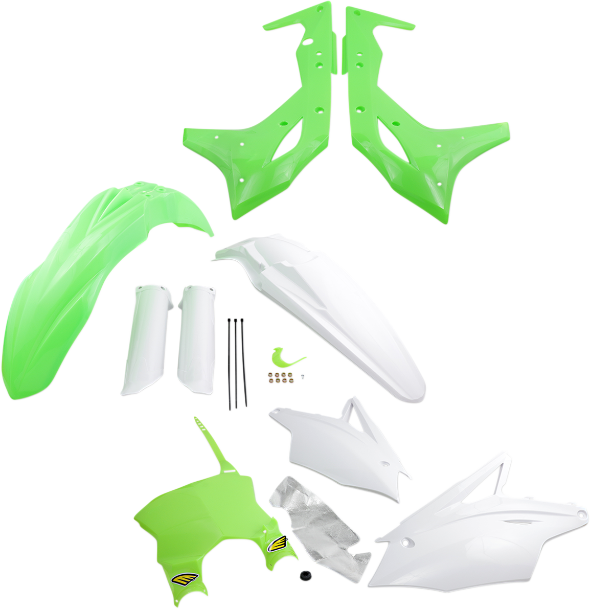 Body Kit - Powerflow - Fluorescent Green/White - KXF250