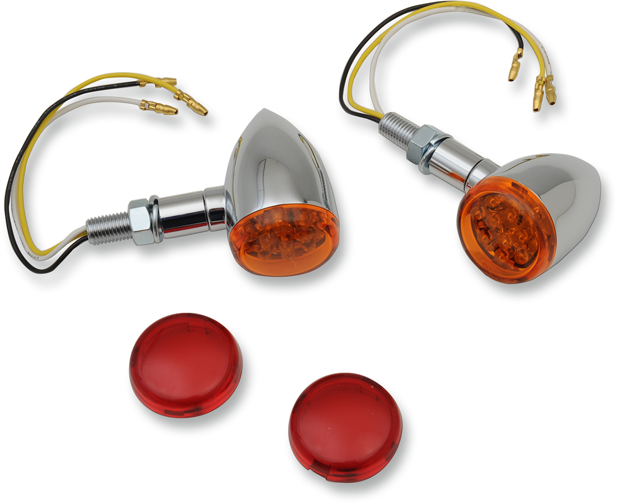 LED Marker Lights - Chrome/Amber or Red