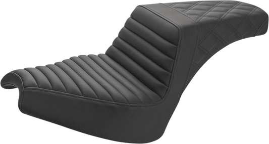Step Up Seat - Driver Tuck and Roll/Passenger Lattice Stitch - Black