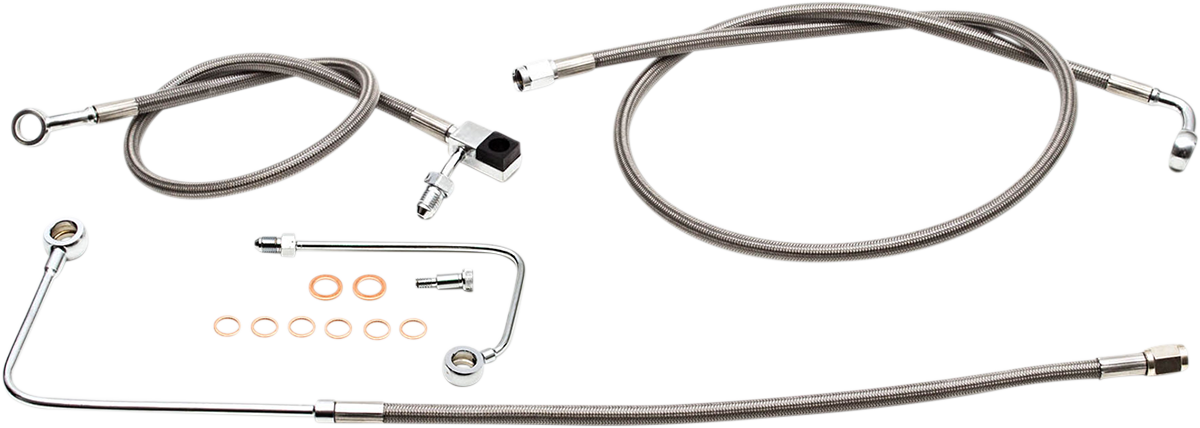 Brake Lines - 12" - 14" Ape Hanger Handlebars - Stainless Steel