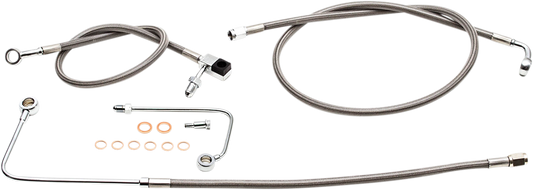 Brake Lines - 12" - 14" Ape Hanger Handlebars - Stainless Steel