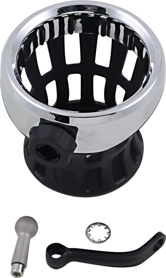 Drink Holder -  Mirror Stem Mount - Chrome