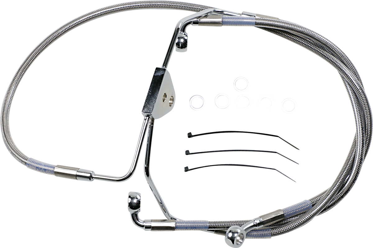 Brake Line - Front - +4" - Touring - Stainless Steel