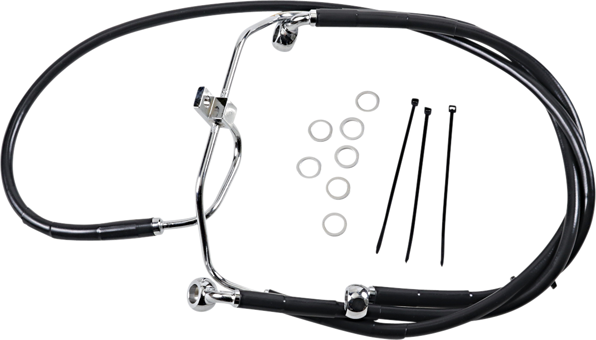 Brake Line - Front - Black - +10" - FXDF '08-'17