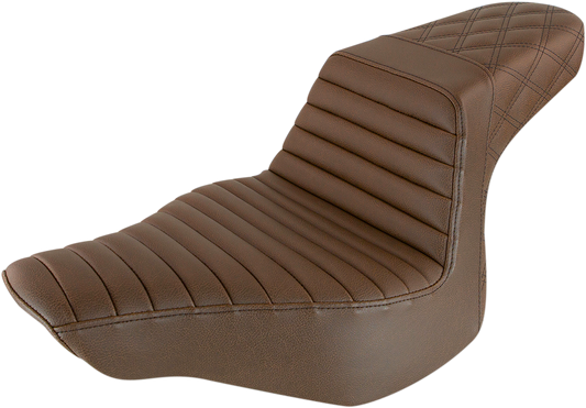 Step Up Seat - Tuck and Roll/Lattice Stitched - Brown06020