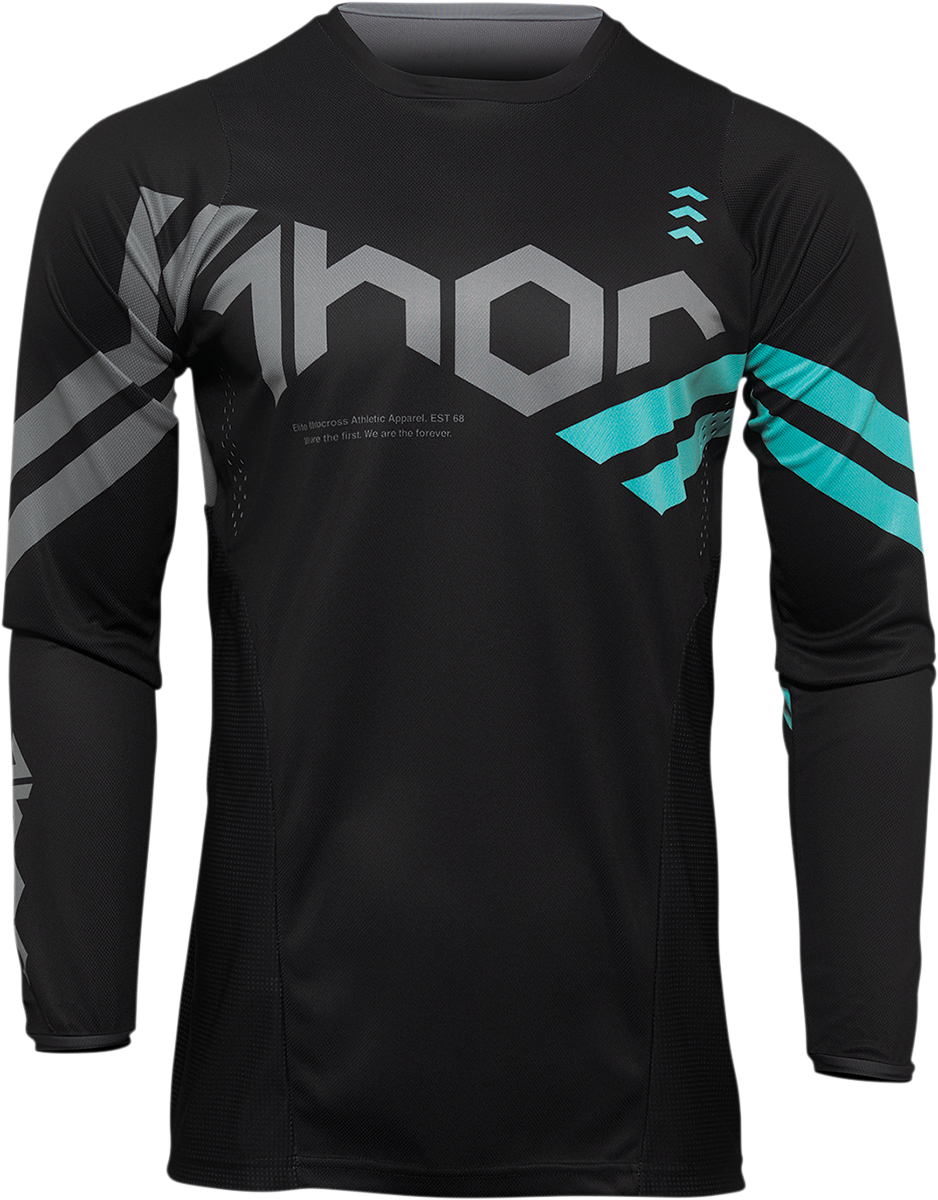 Youth Pulse Cube Jersey - Black/Mint - Medium