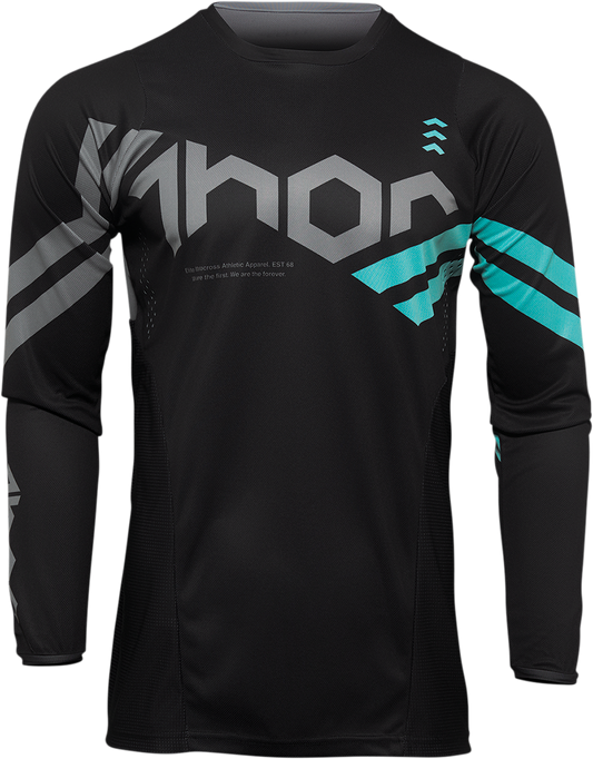 Youth Pulse Cube Jersey - Black/Mint - Medium