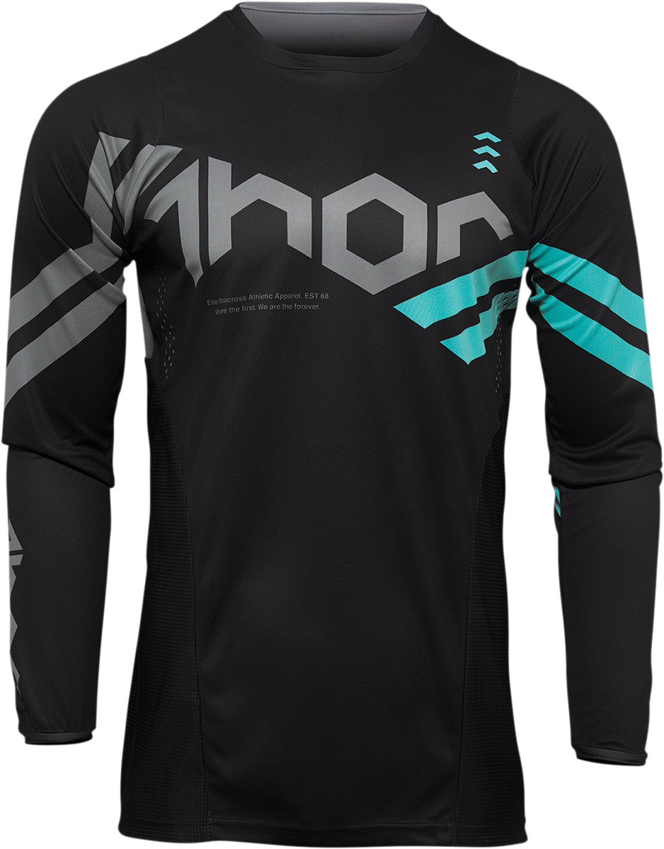 Youth Pulse Cube Jersey - Black/Mint - Large