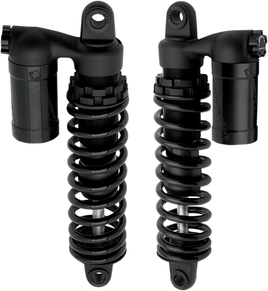 970 Series Piggyback Shocks - Gloss Black/Matte Black - 12.50"