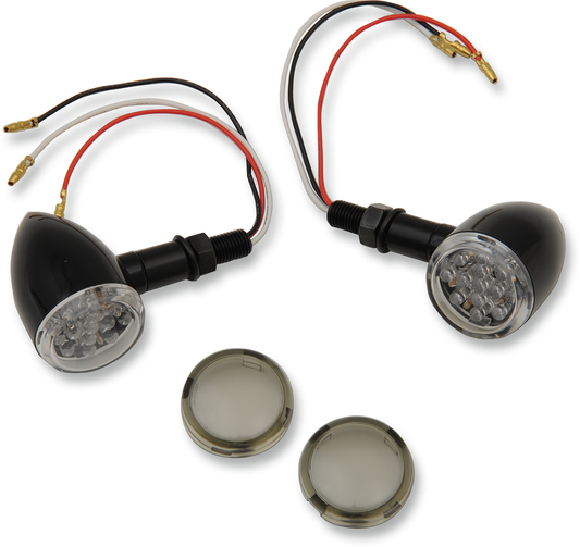 LED Marker Lights - Black/Red - Smoke Lens