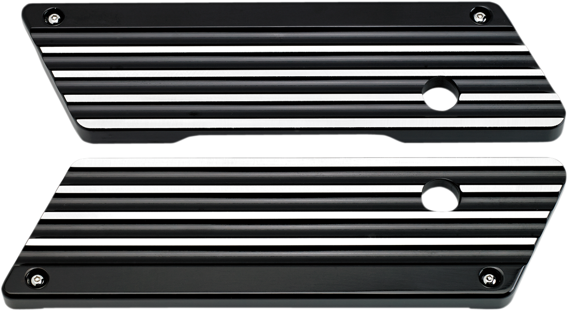 Finned Saddlebag Latch Covers - Black