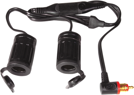 Charger Cord - DIN to Dual Socket Splitter Adapter