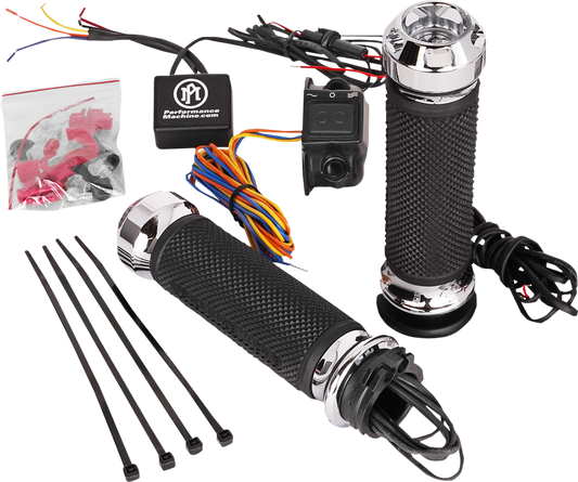 Grips - Apex - Heated - Cable - Chrome