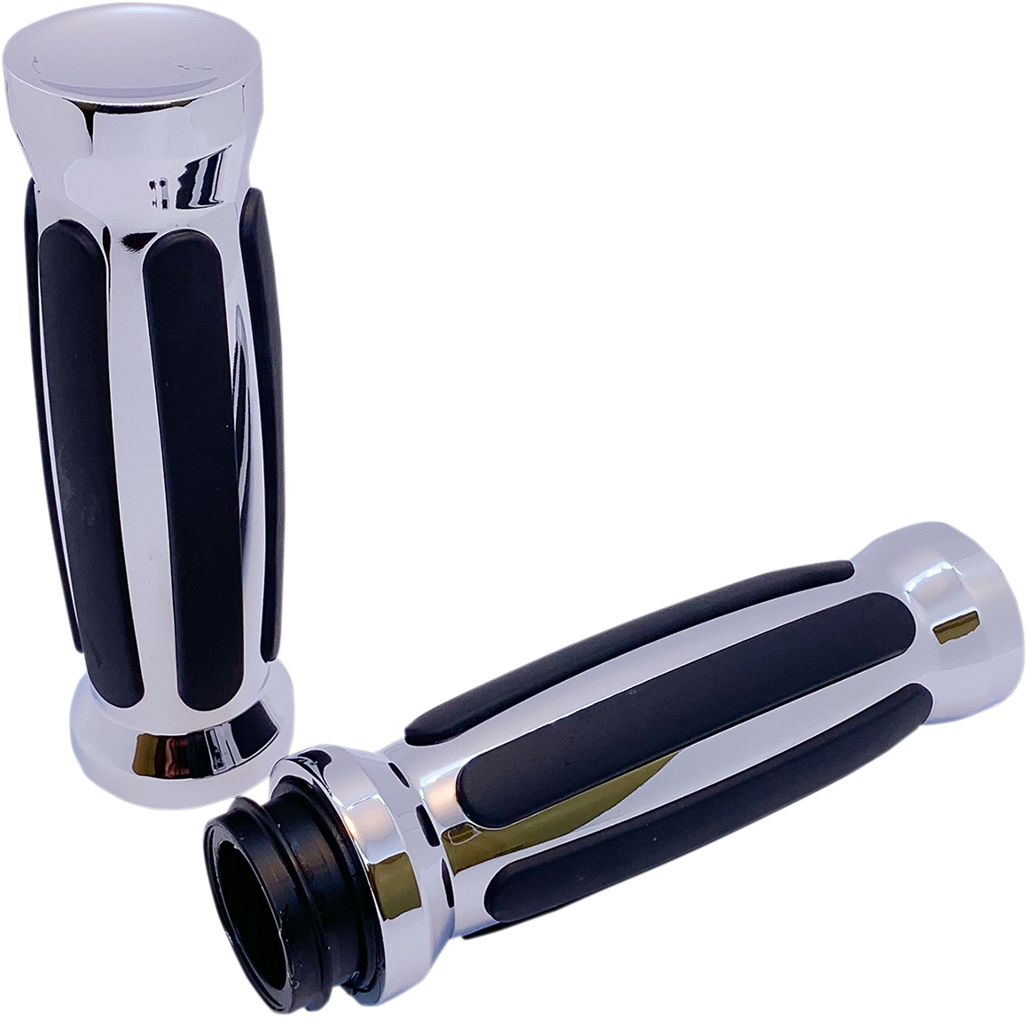 Chrome Straight Rubber Grips for TBW