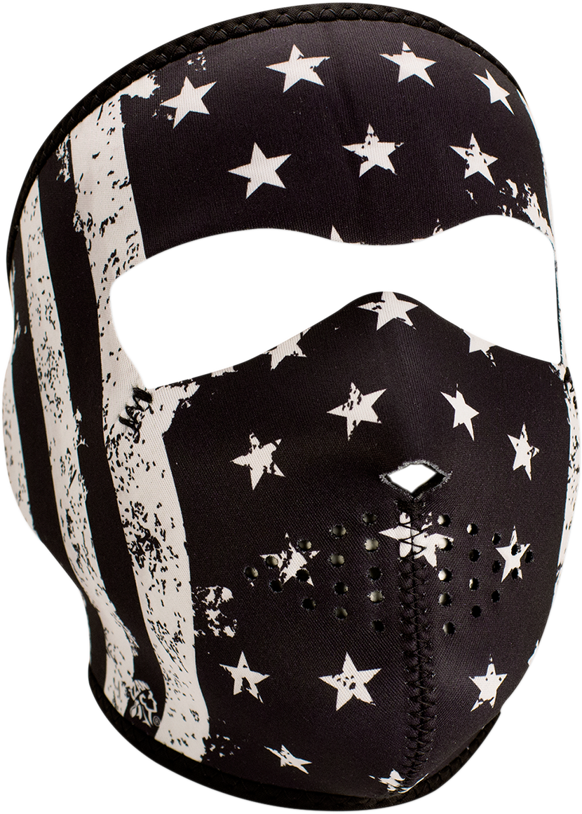Full-Face Mask - Black/White Flag
