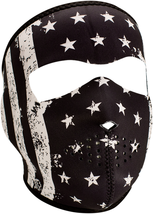 Full-Face Mask - Black/White Flag