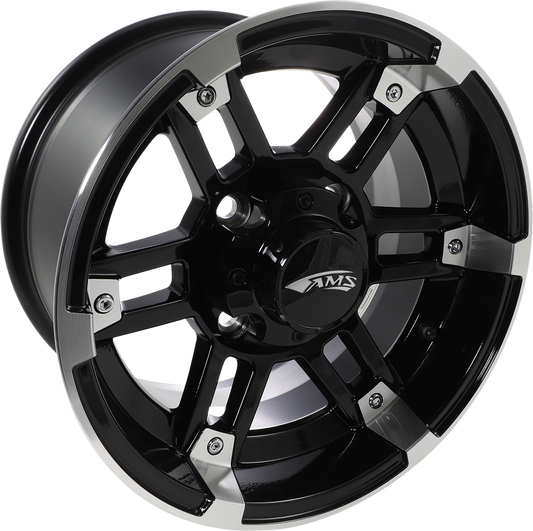 Wheel - Front/Rear - Machined Black - 12x7 - 4/110 - 5+2