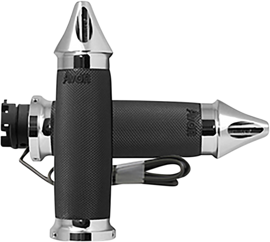 Grips - Heated - Custom Contour - Spike - Indian - Chrome