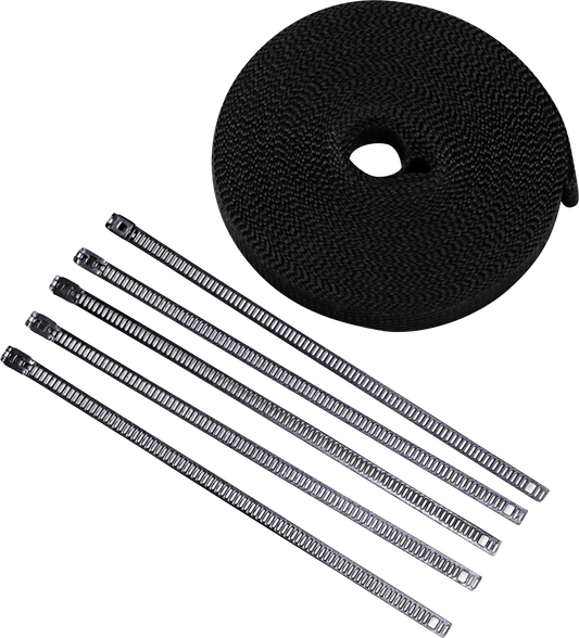 Exhaust Wrap Kit - Metallic Black - 1x50