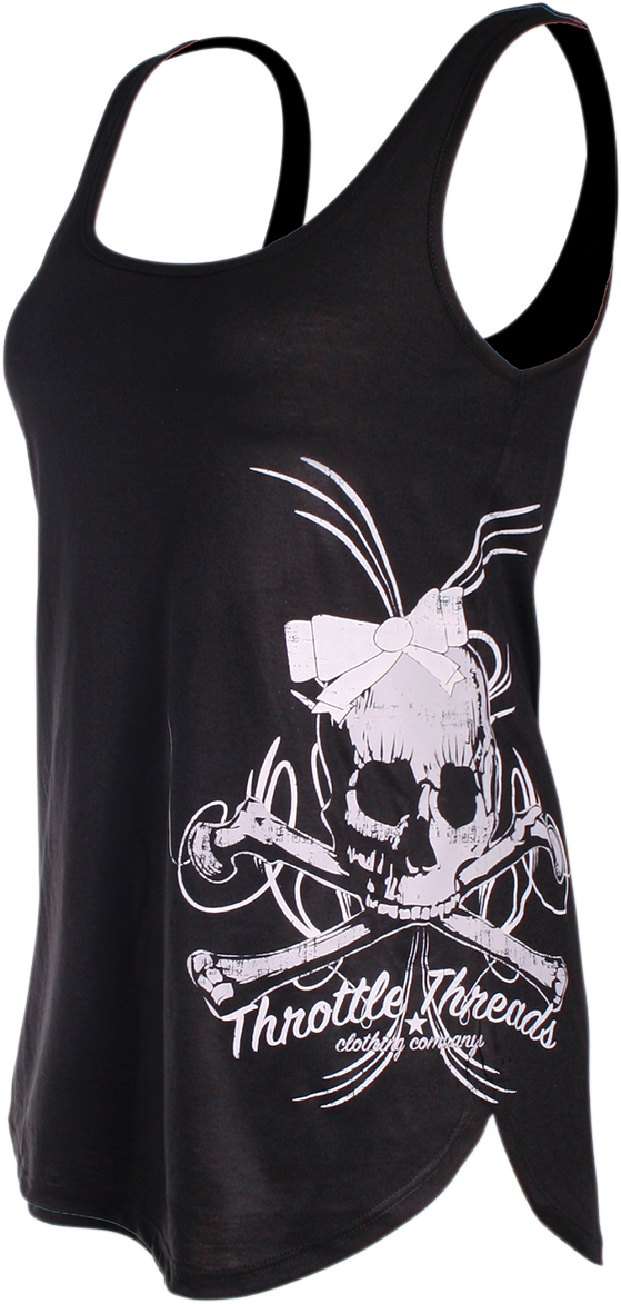 Women's Skull Tank Top - Black - Small