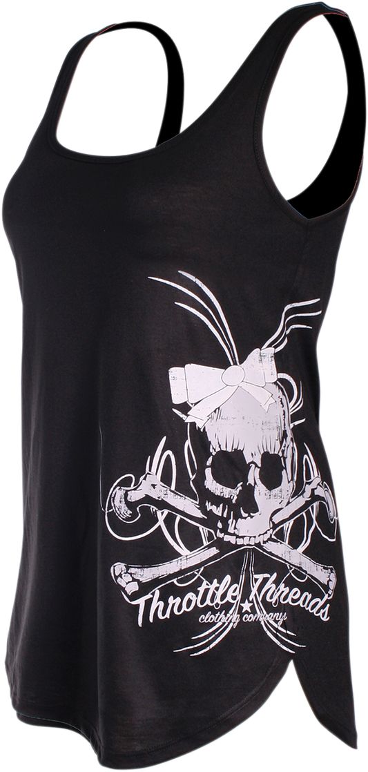 Women's Skull Tank Top - Black - Small