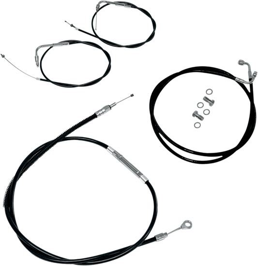 Handlebar Cable/Brake Line Kit - 15" - 17" Ape Hanger Handlebars - Black Vinyl