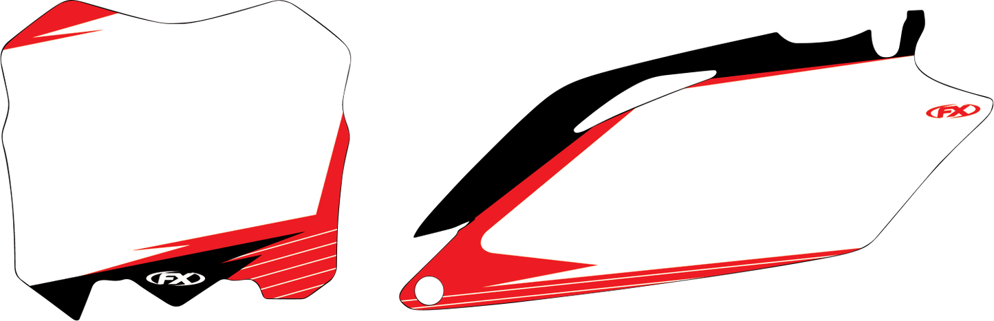 Graphic Number Plate - White/Red - CRF