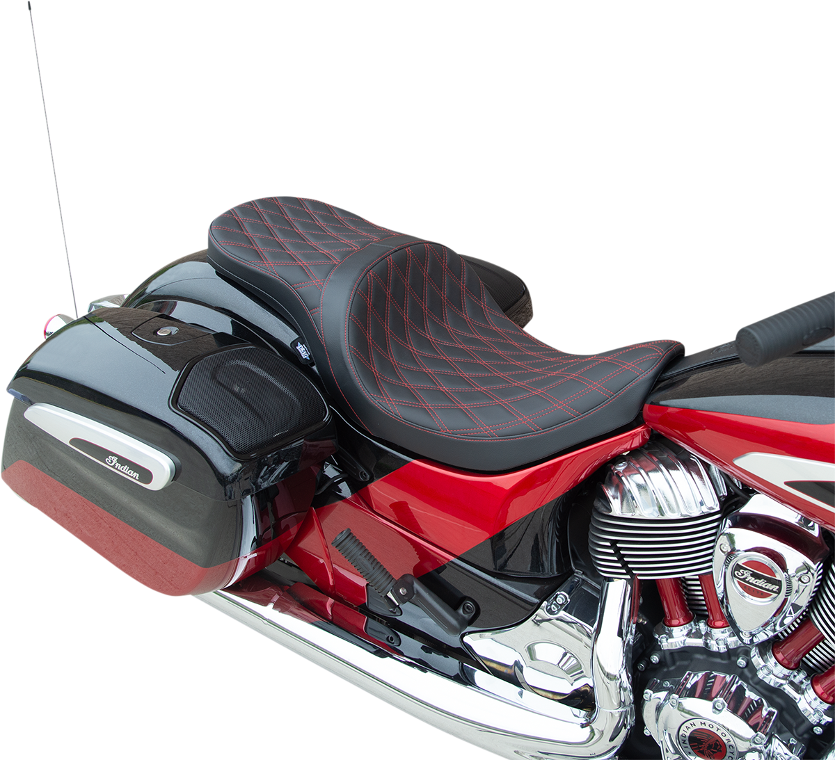 Low Touring Seat - Double Diamond - Red - Solar Reflective