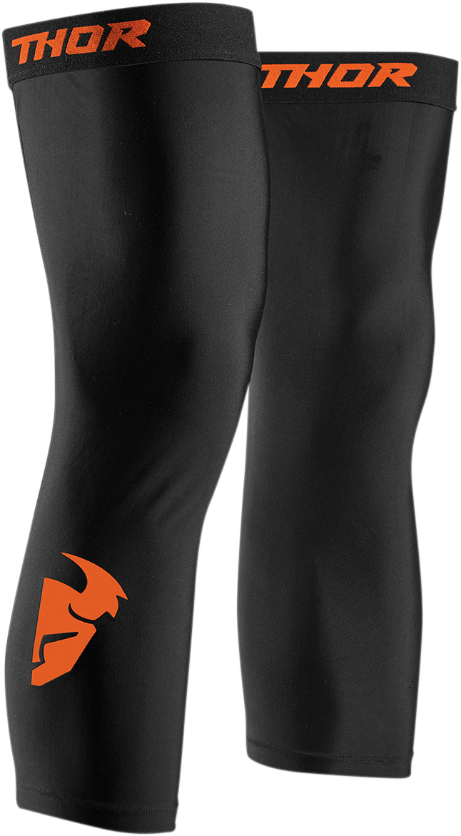 Comp Knee Sleeves - Black/Red Orange - S/M
