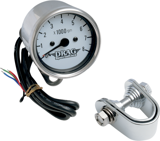 2.4" Mini Electronic 8000 RPM Tachometer - Chrome Housing - White Face