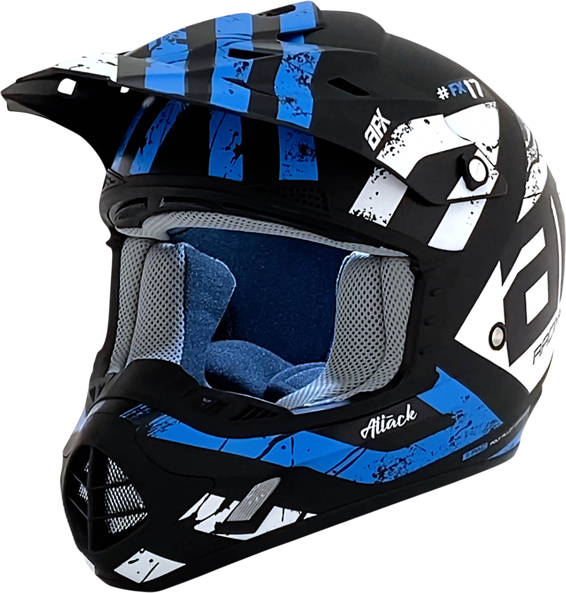FX-17 Helmet - Attack - Matte Black/Blue - 3XL