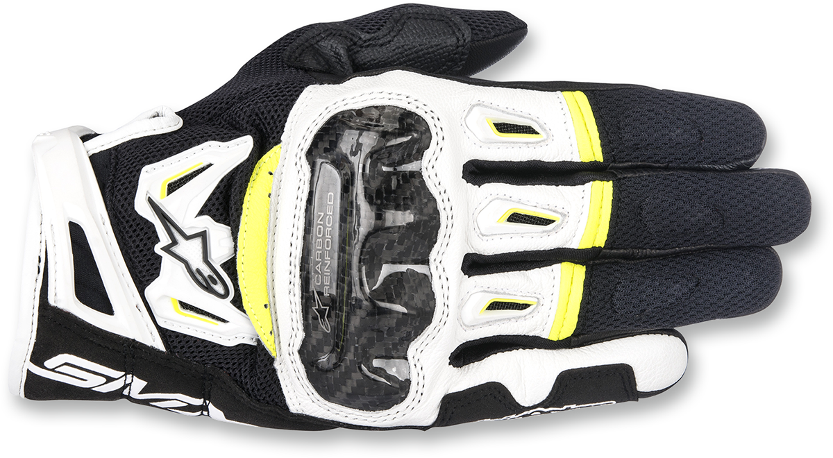 Guantes Alpinestars SMX-2 Air Carbon V2 - Negro/Blanco/Amarillo