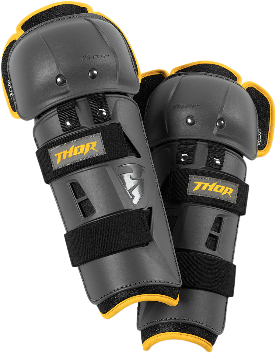 Youth Sector GP Knee Guards - Charcoal/Yellow