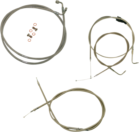 Handlebar Cable/Brake Line Kit  - 18" - 20" Ape Hanger Handlebars - Stainless Steel