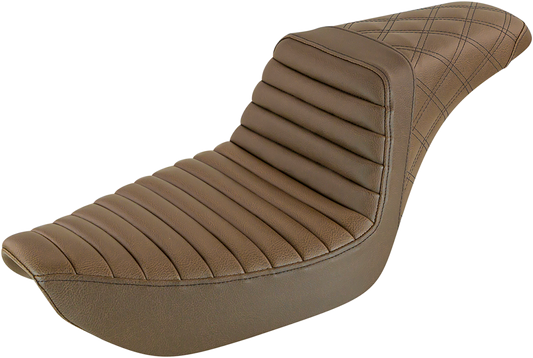 Step Up Seat - Tuck and Roll/Lattice Stitched - Brown - Dyna