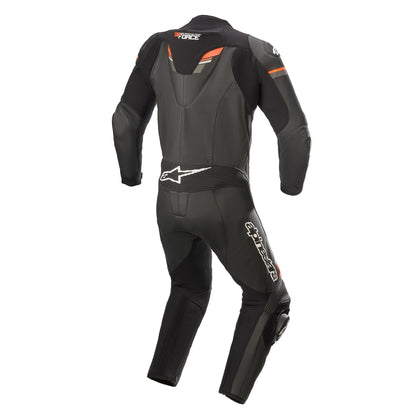 Traje de piel de una pieza Alpinestars GP Force Chaser negro/rojo fluorescente